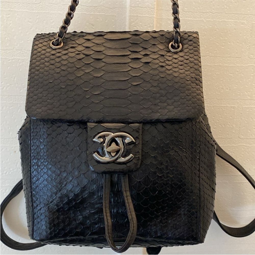 Justified Hunt  Black  snake skin  Backpack